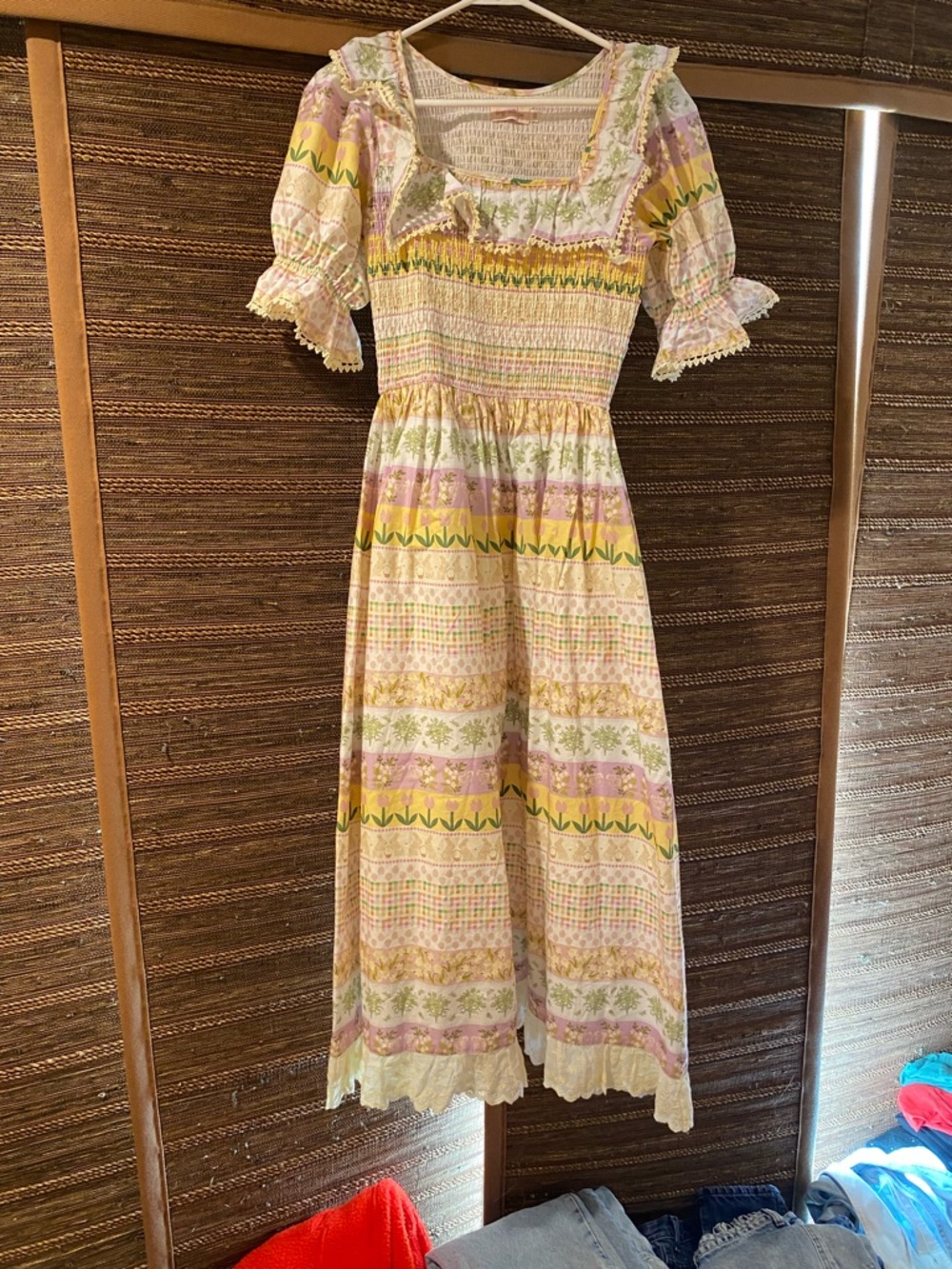Ivy City Co Pastel Floral Smocked Sundress in Pink, Yellow & Green
